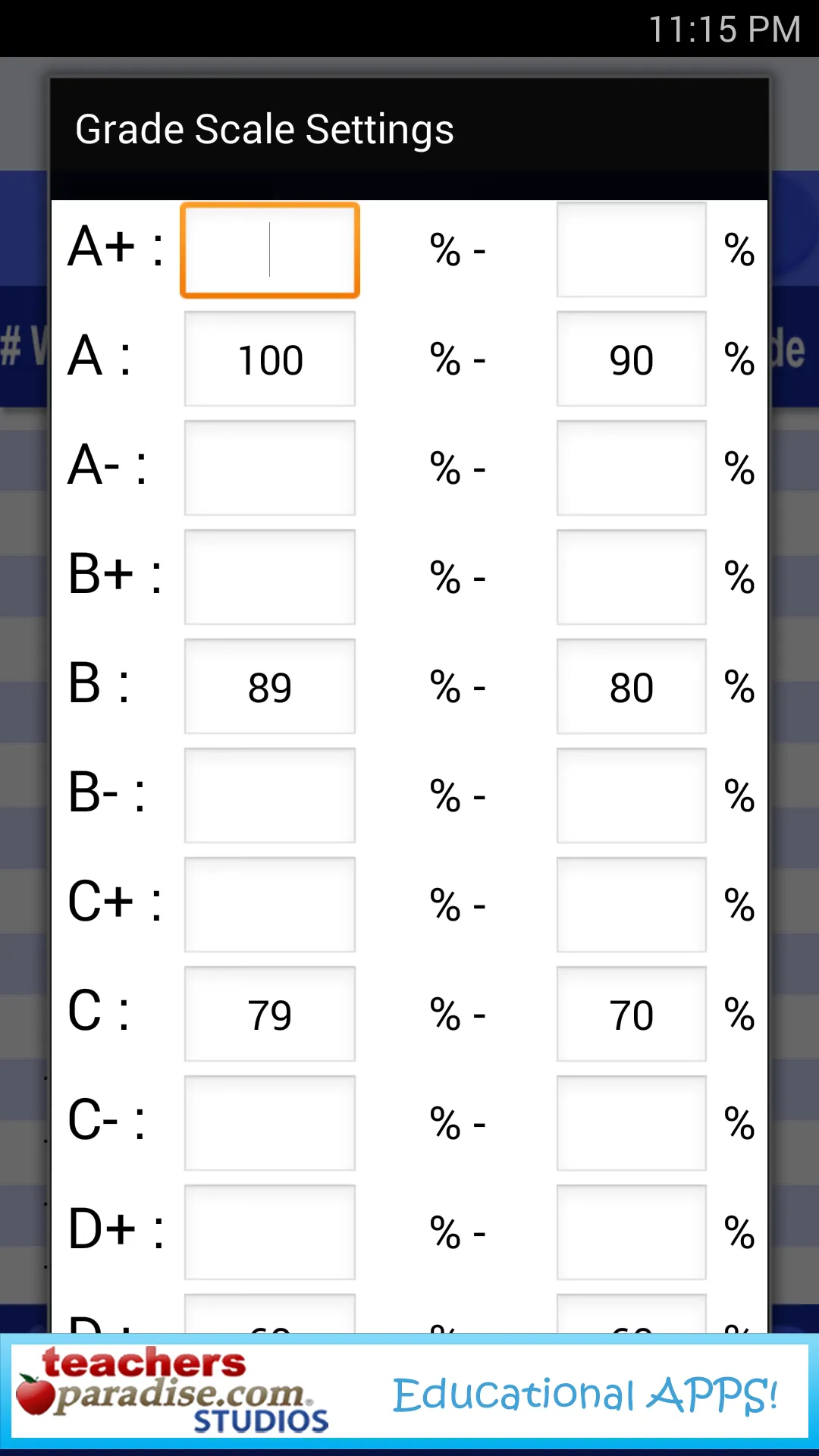 iGradr2 PRO Grade Calculator | Indus Appstore | Screenshot