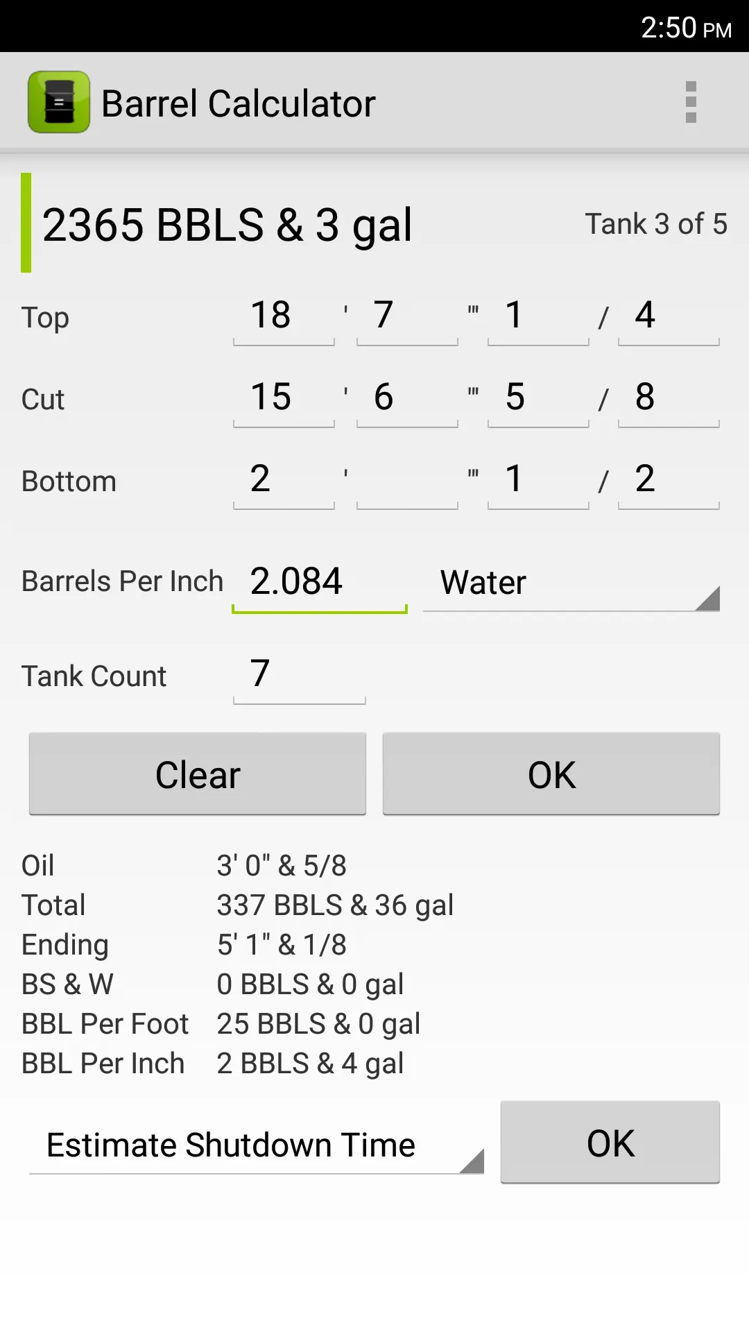 Barrel Calculator | Indus Appstore | Screenshot