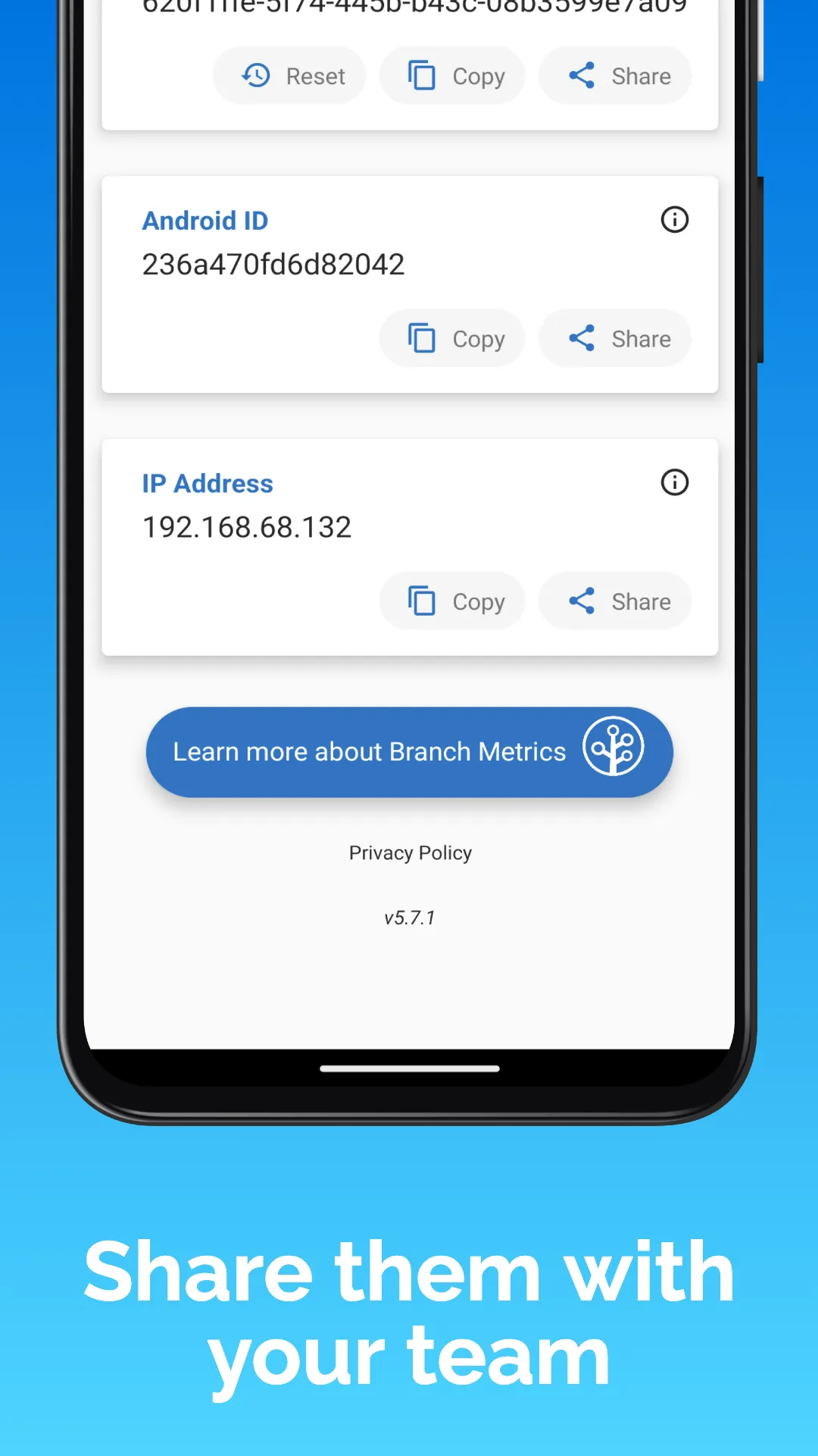 Branch Metrics DeviceID Finder | Indus Appstore | Screenshot