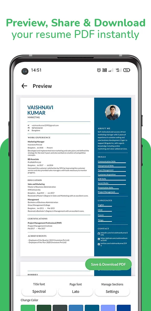 Online AI Resume CV Builder | Indus Appstore | Screenshot