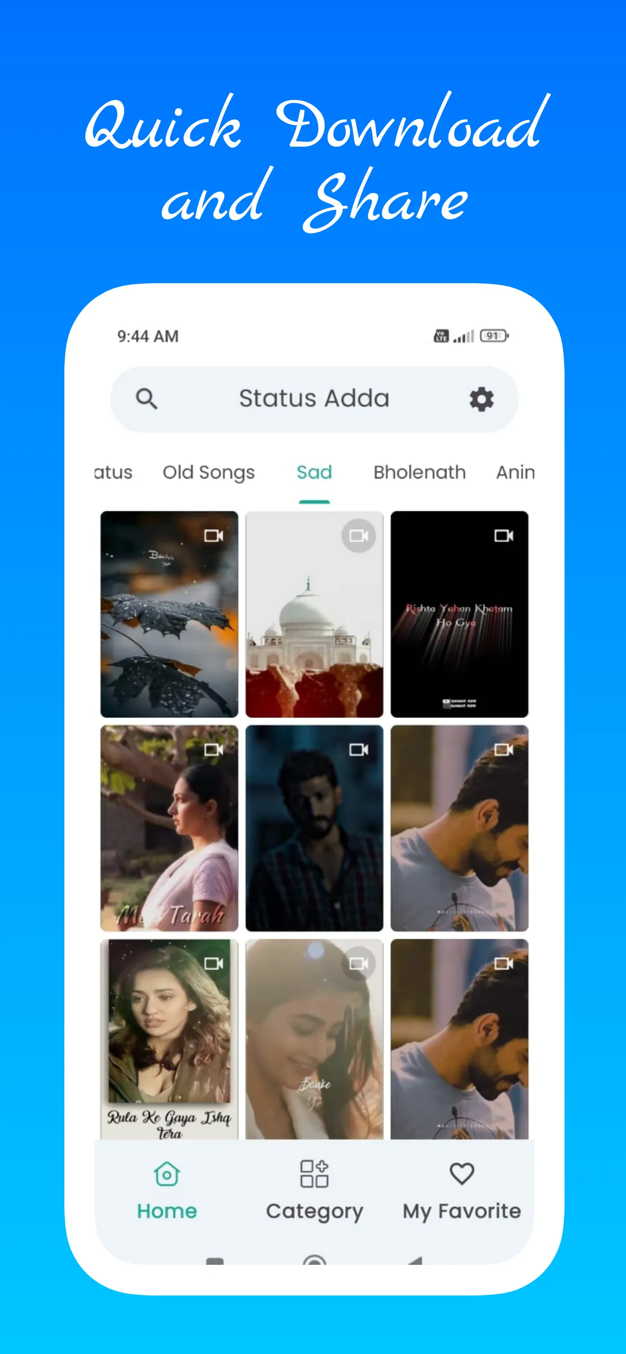 Full Screen Video Status | Indus Appstore | Screenshot