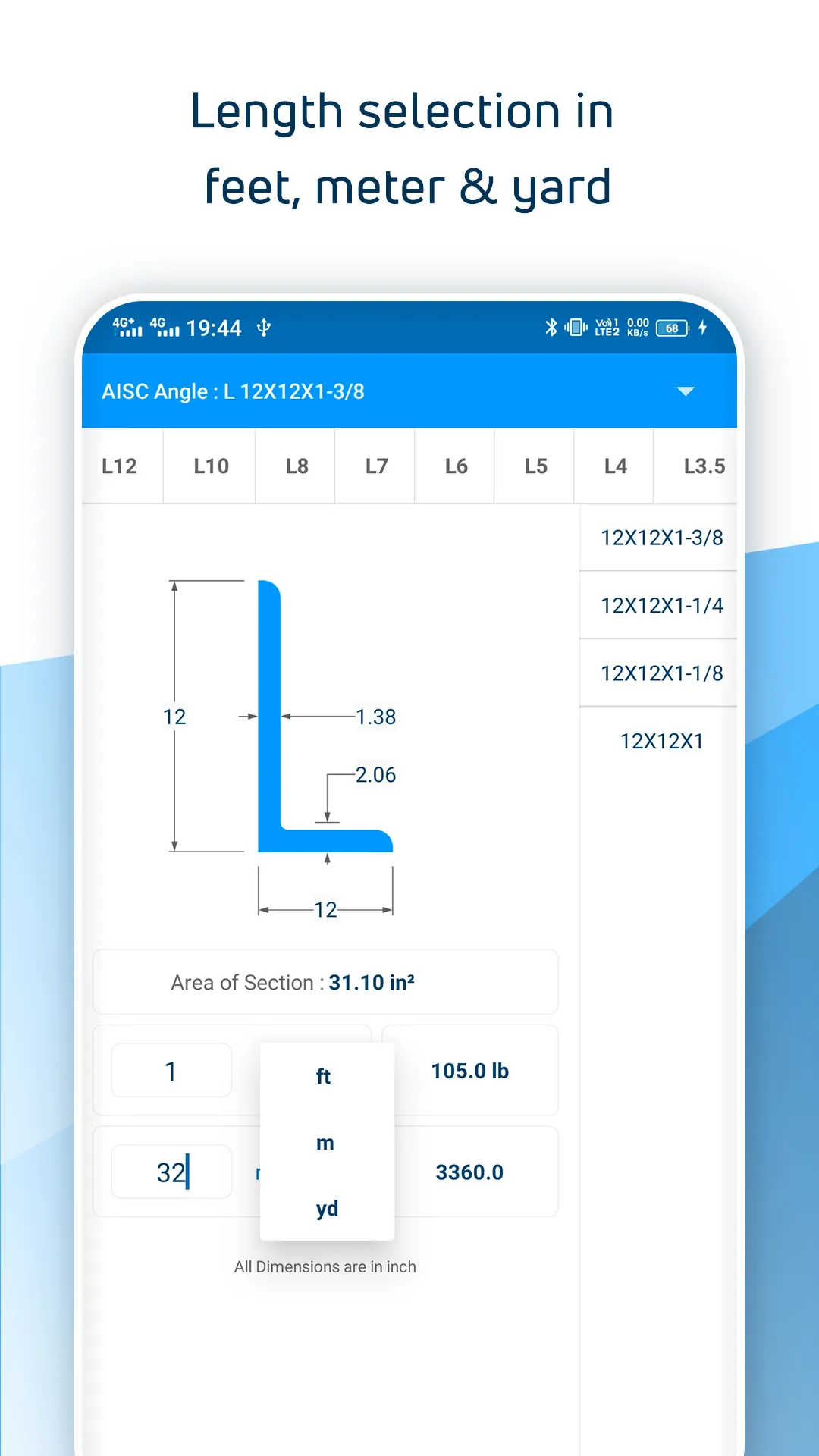 AISC Steel Table | Indus Appstore | Screenshot