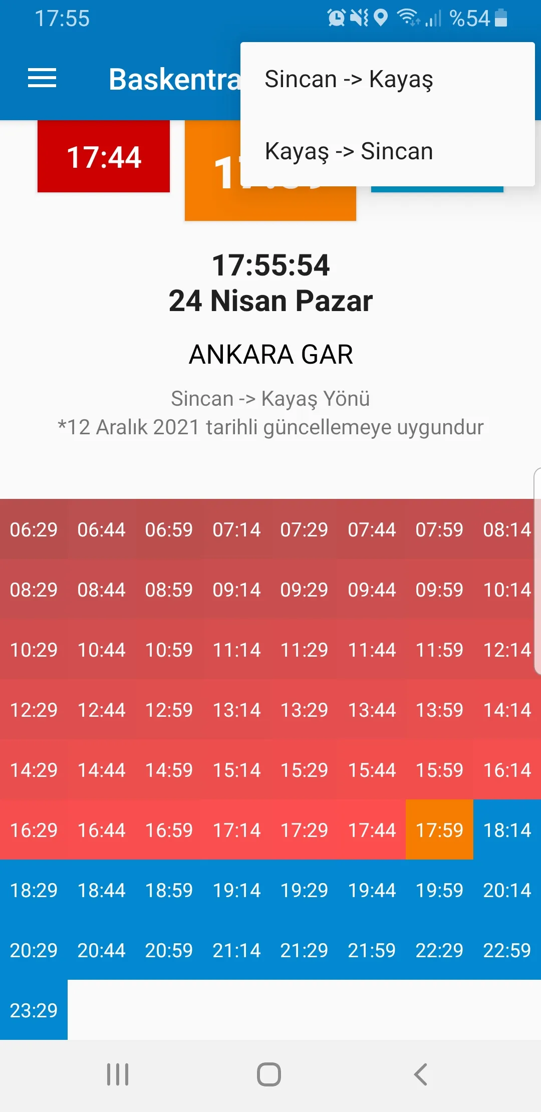 Başkentray Tren Saatleri | Indus Appstore | Screenshot