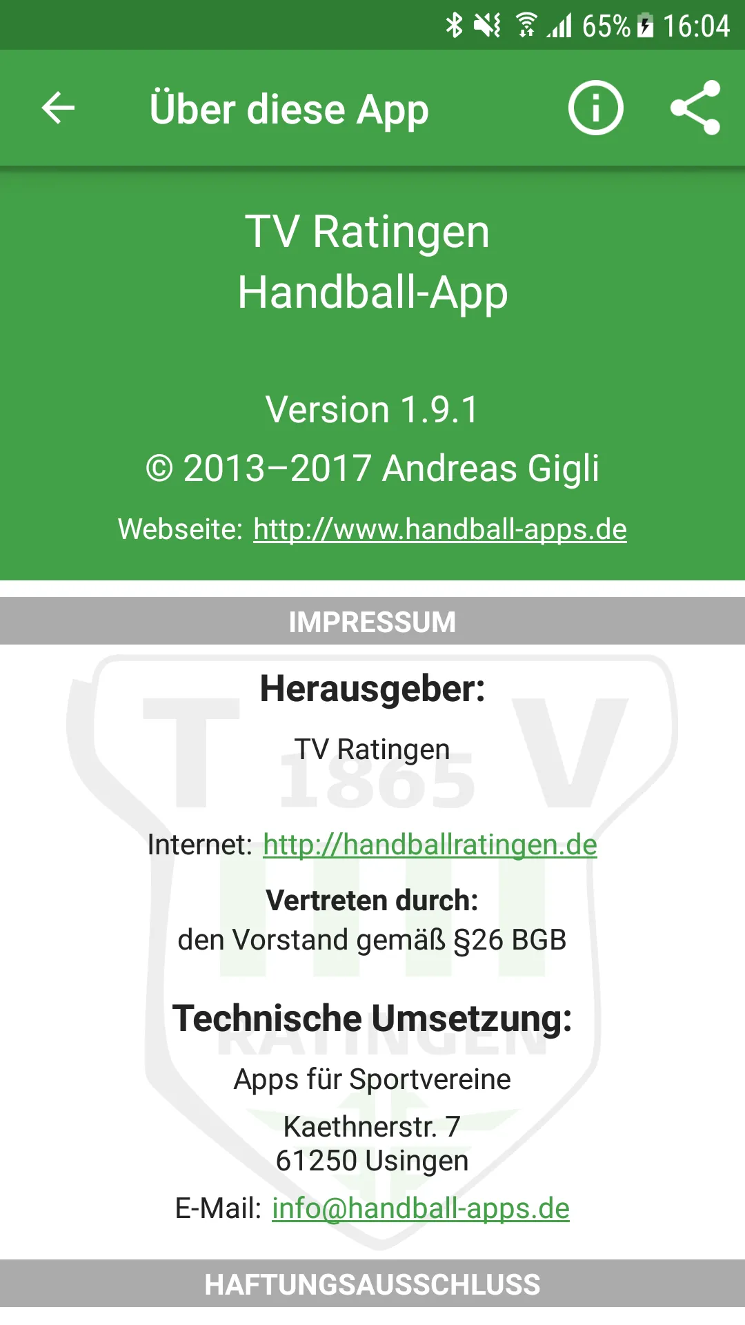 TV Ratingen Handball | Indus Appstore | Screenshot