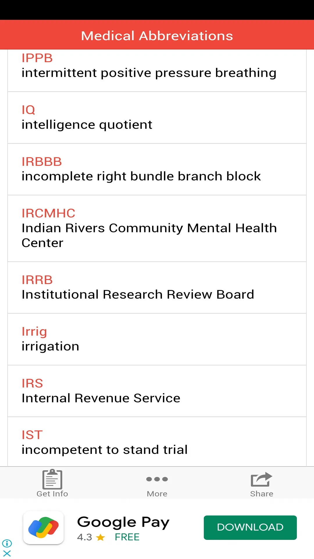 Medical Abbreviations | Indus Appstore | Screenshot