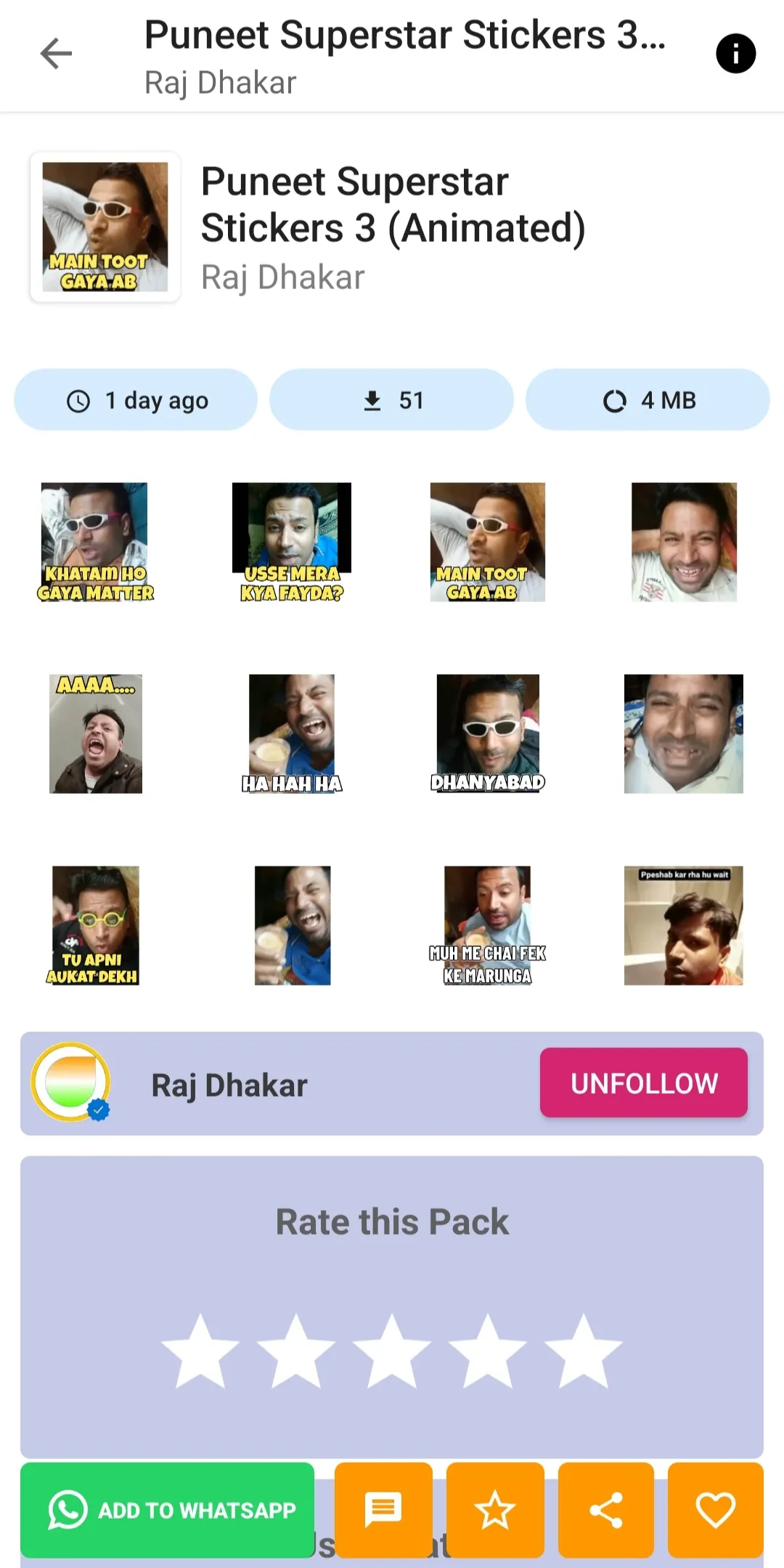 Puneet Superstar Stickers | Indus Appstore | Screenshot