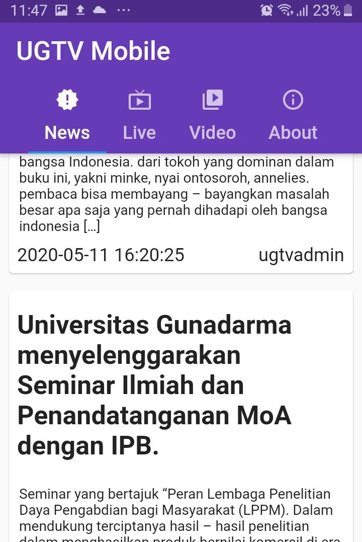 UGTV Mobile | Indus Appstore | Screenshot