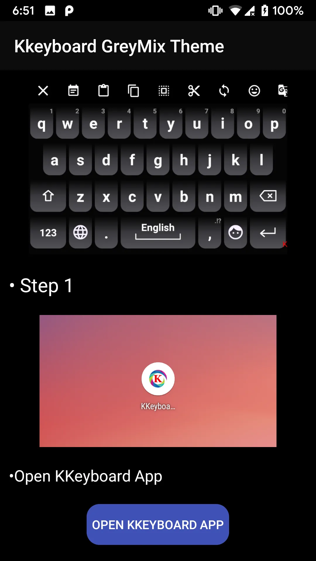 KKeyboard GreyMix Theme | Indus Appstore | Screenshot