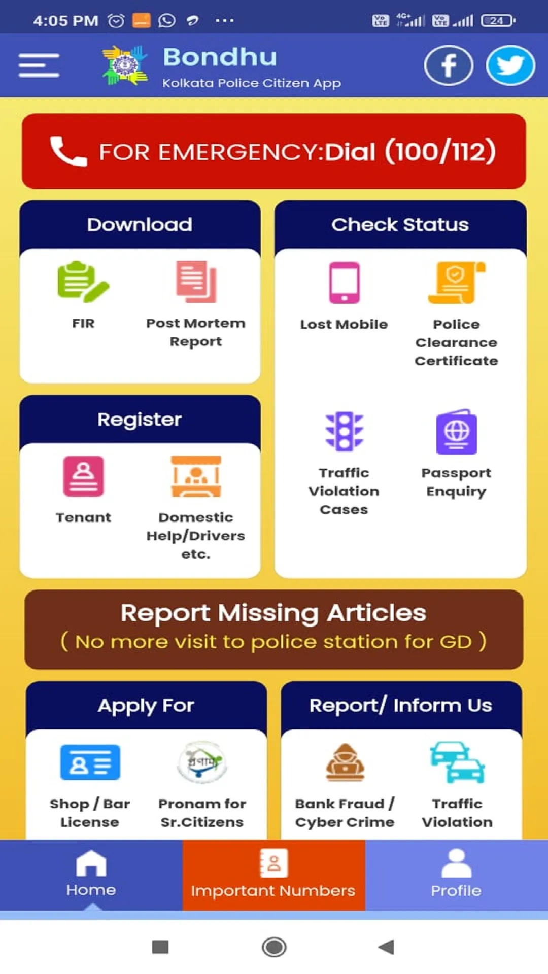 Bondhu Kolkata Police Citizen | Indus Appstore | Screenshot