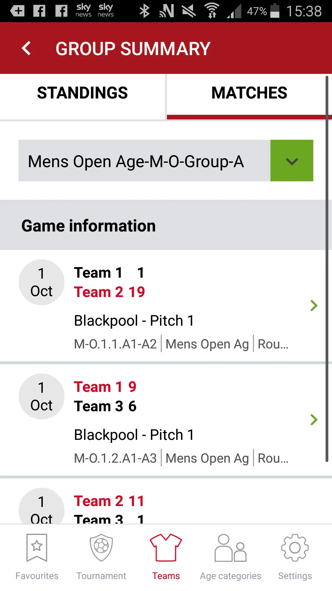 Euro-Sportring Tournaments | Indus Appstore | Screenshot