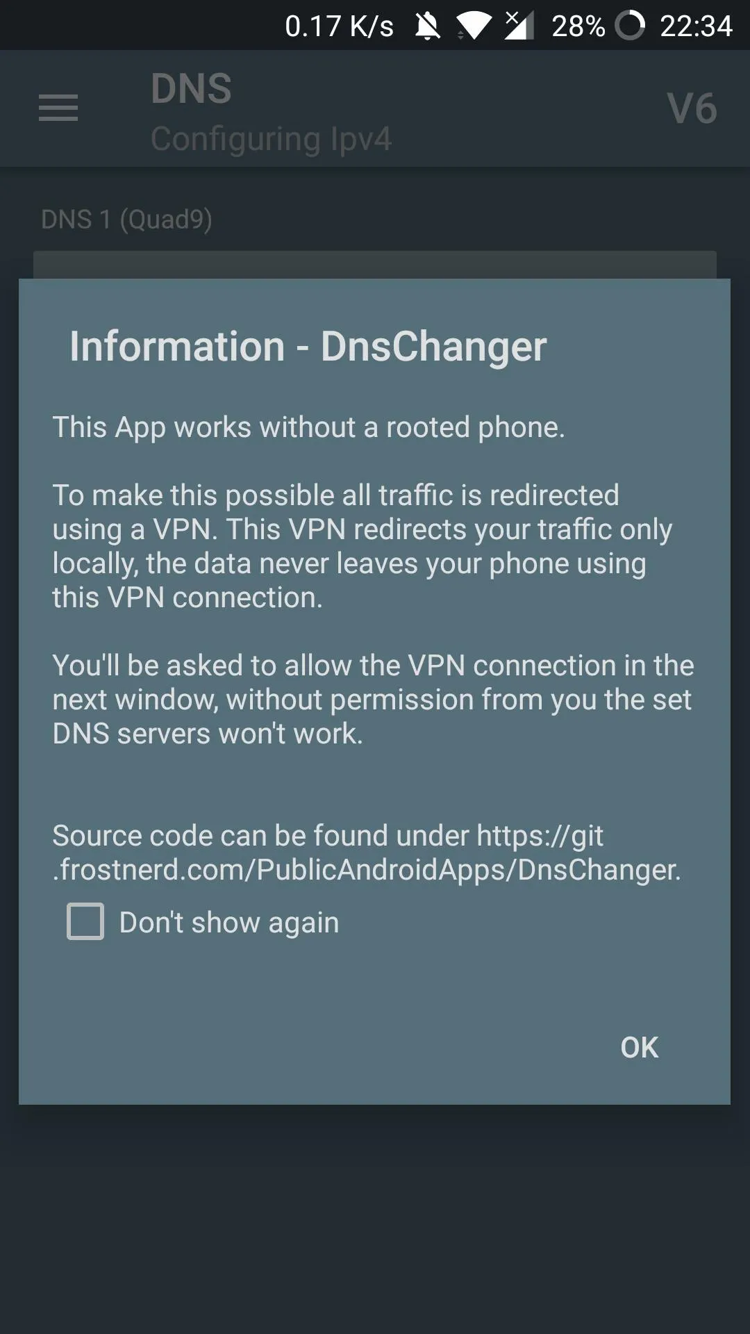 DNSChanger for IPv4/IPv6 | Indus Appstore | Screenshot