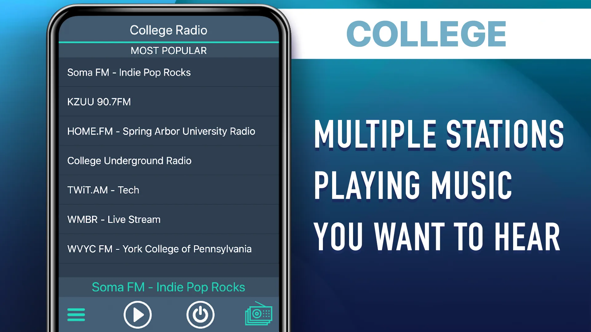 College Radio Favorites | Indus Appstore | Screenshot