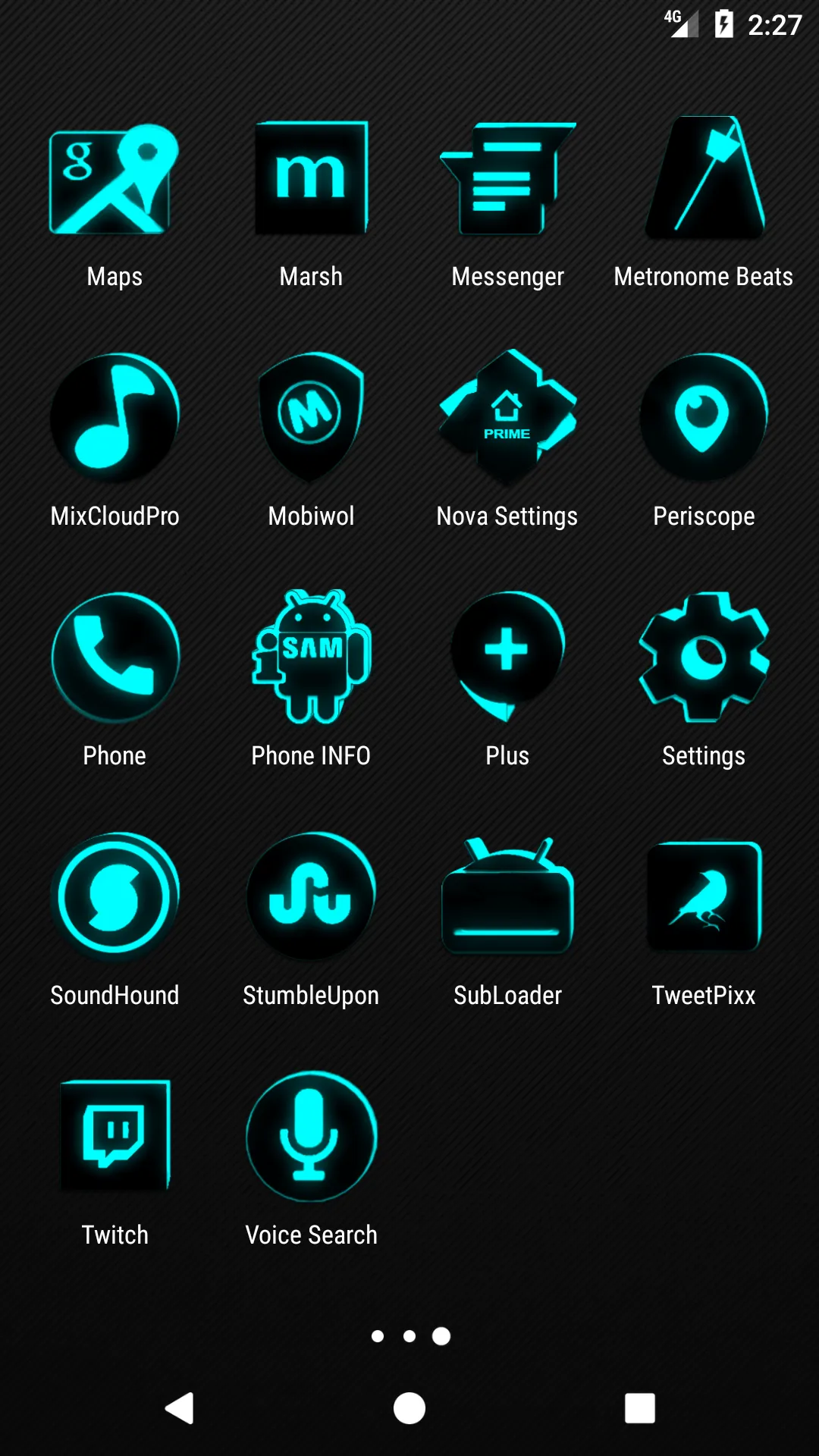 Flat Black and Cyan Icon Pack | Indus Appstore | Screenshot