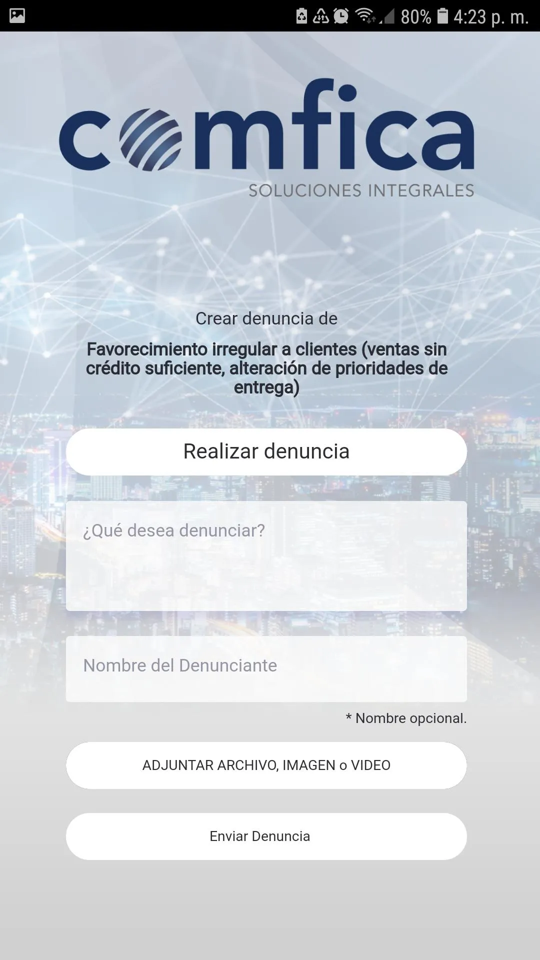 COMFICA Línea de Ética | Indus Appstore | Screenshot