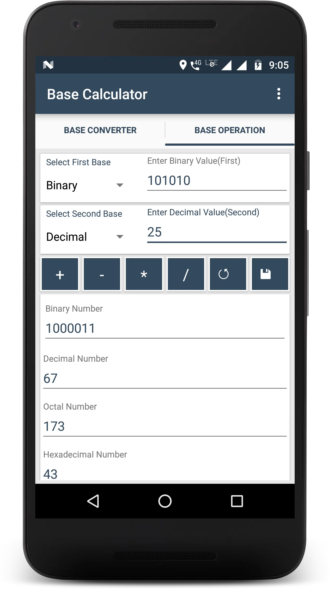 Base Converter & Calculator | Indus Appstore | Screenshot