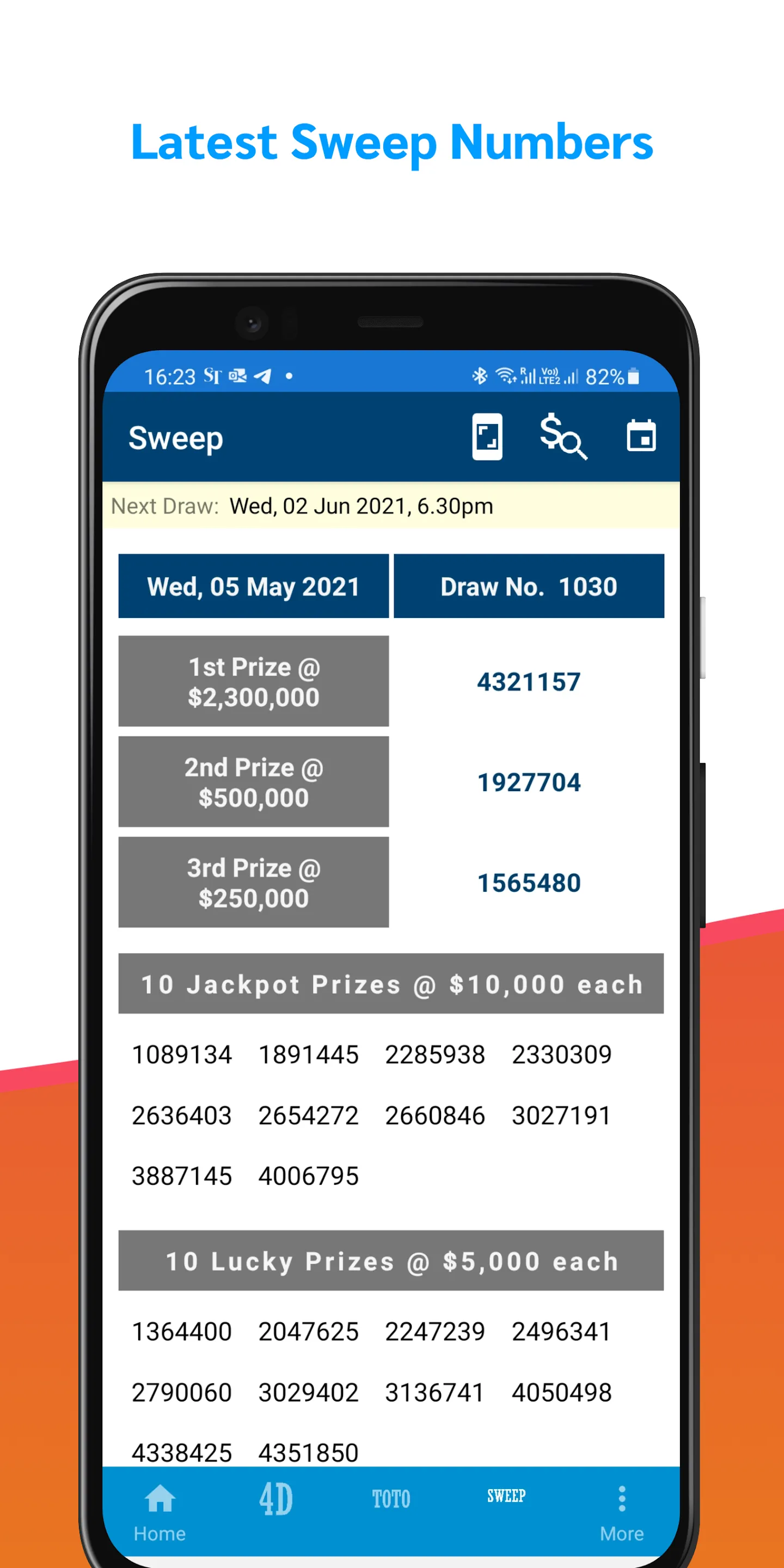 SG Live Pool 4D, Toto & Sweep | Indus Appstore | Screenshot