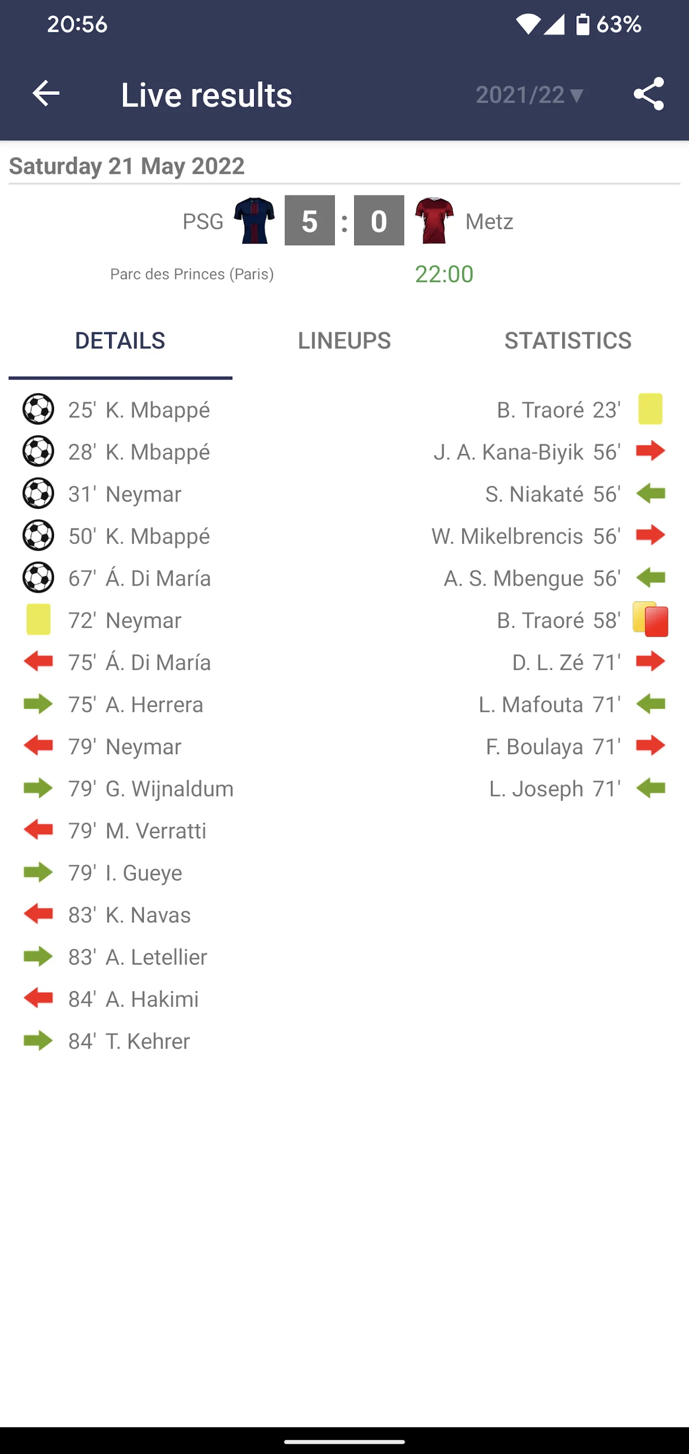 Live Scores for Ligue 1 France | Indus Appstore | Screenshot