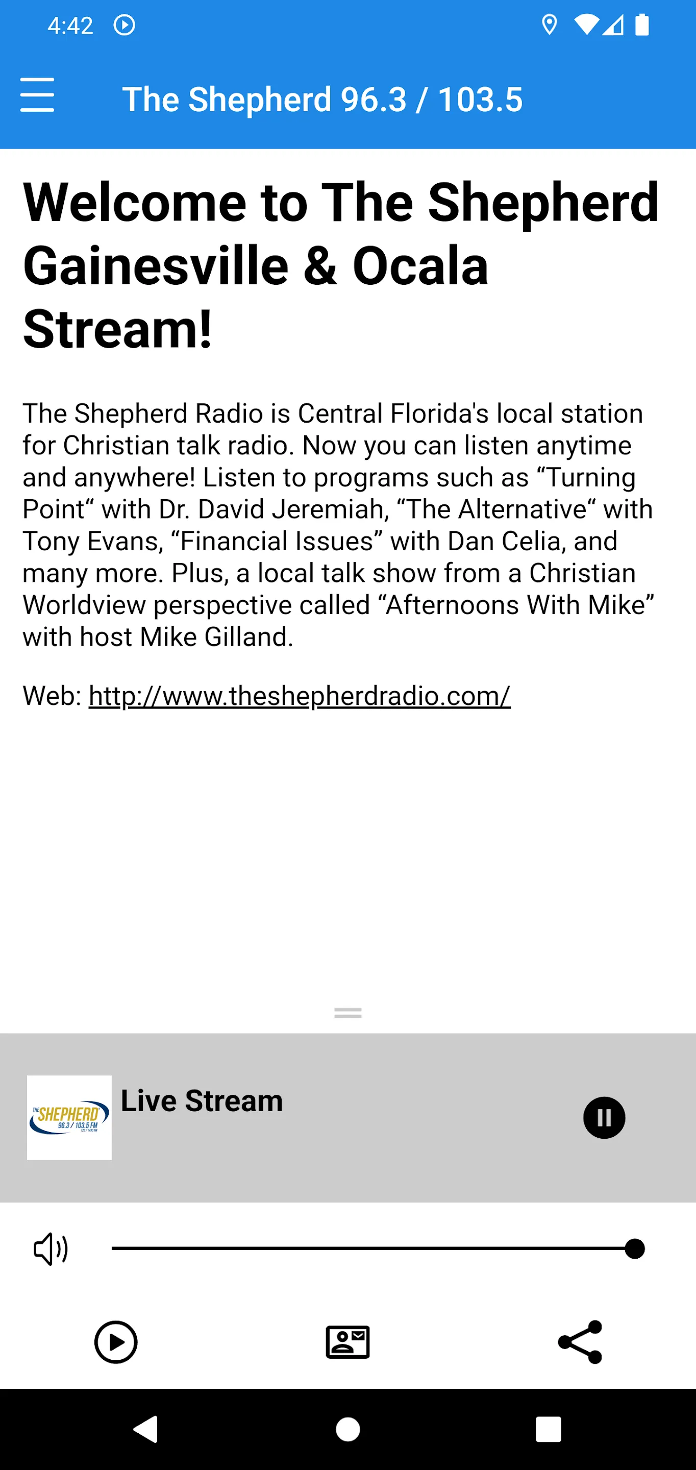 The Shepherd Radio | Indus Appstore | Screenshot