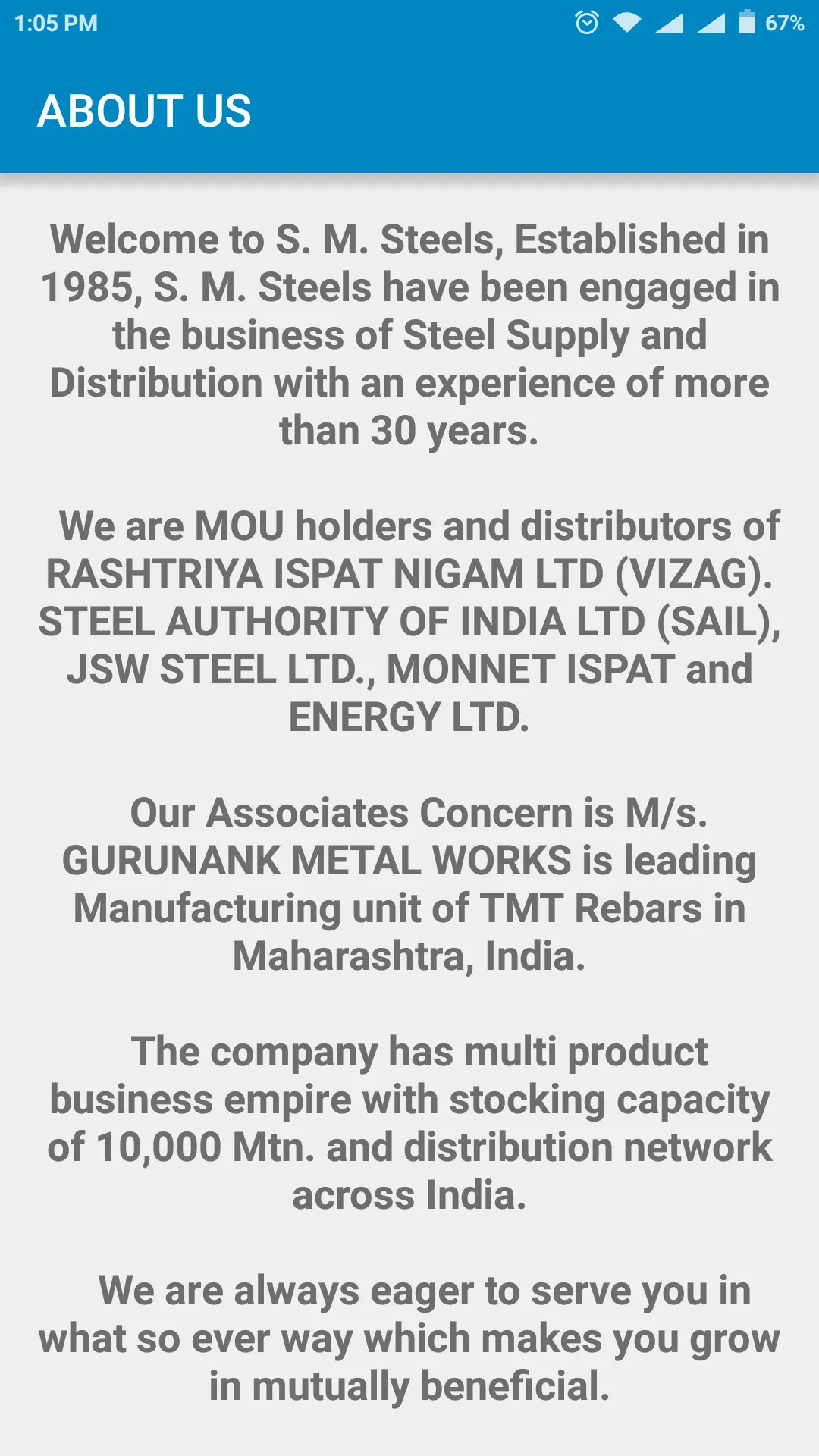 SM STEELS | Indus Appstore | Screenshot