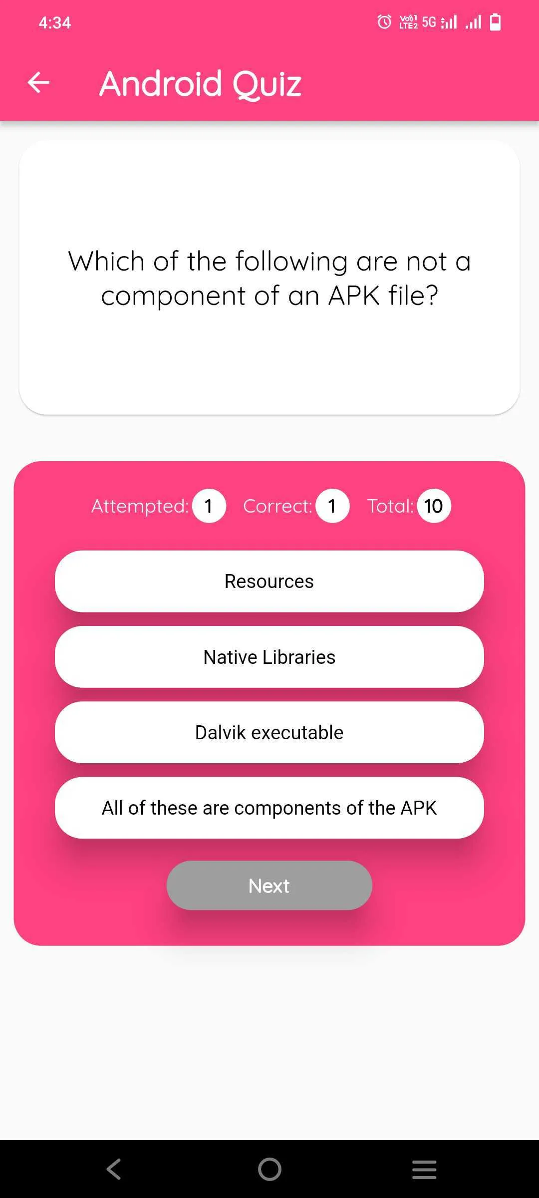 Android Quiz | Indus Appstore | Screenshot