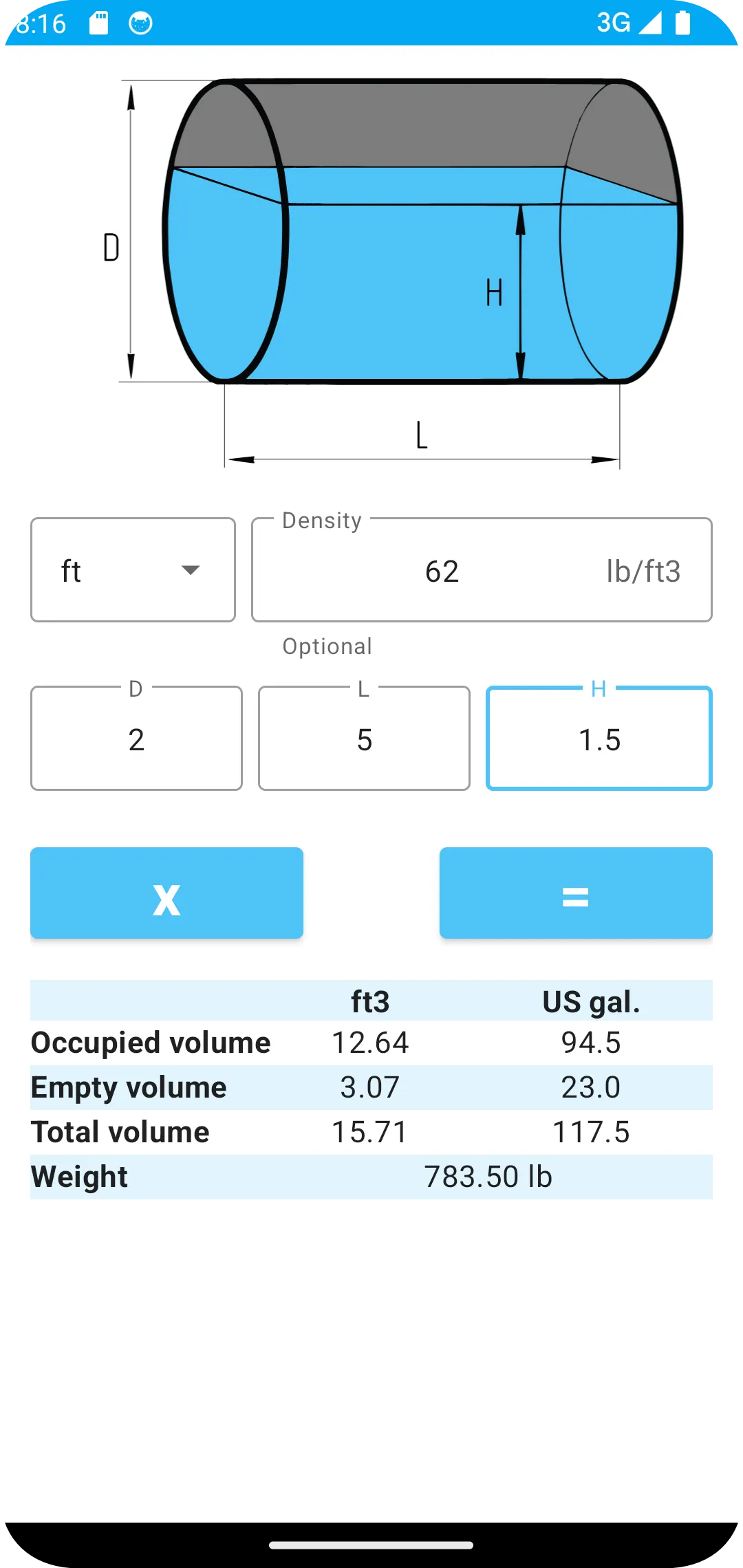 Tank Volume Calculator | Indus Appstore | Screenshot