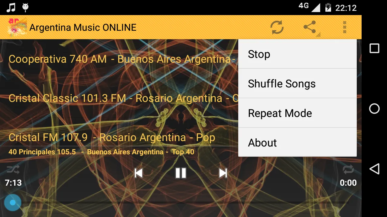 Argentina Radio Music Online | Indus Appstore | Screenshot