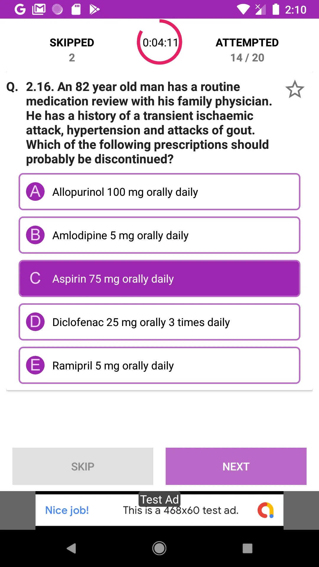 Medicine Self Assessment MCQs | Indus Appstore | Screenshot