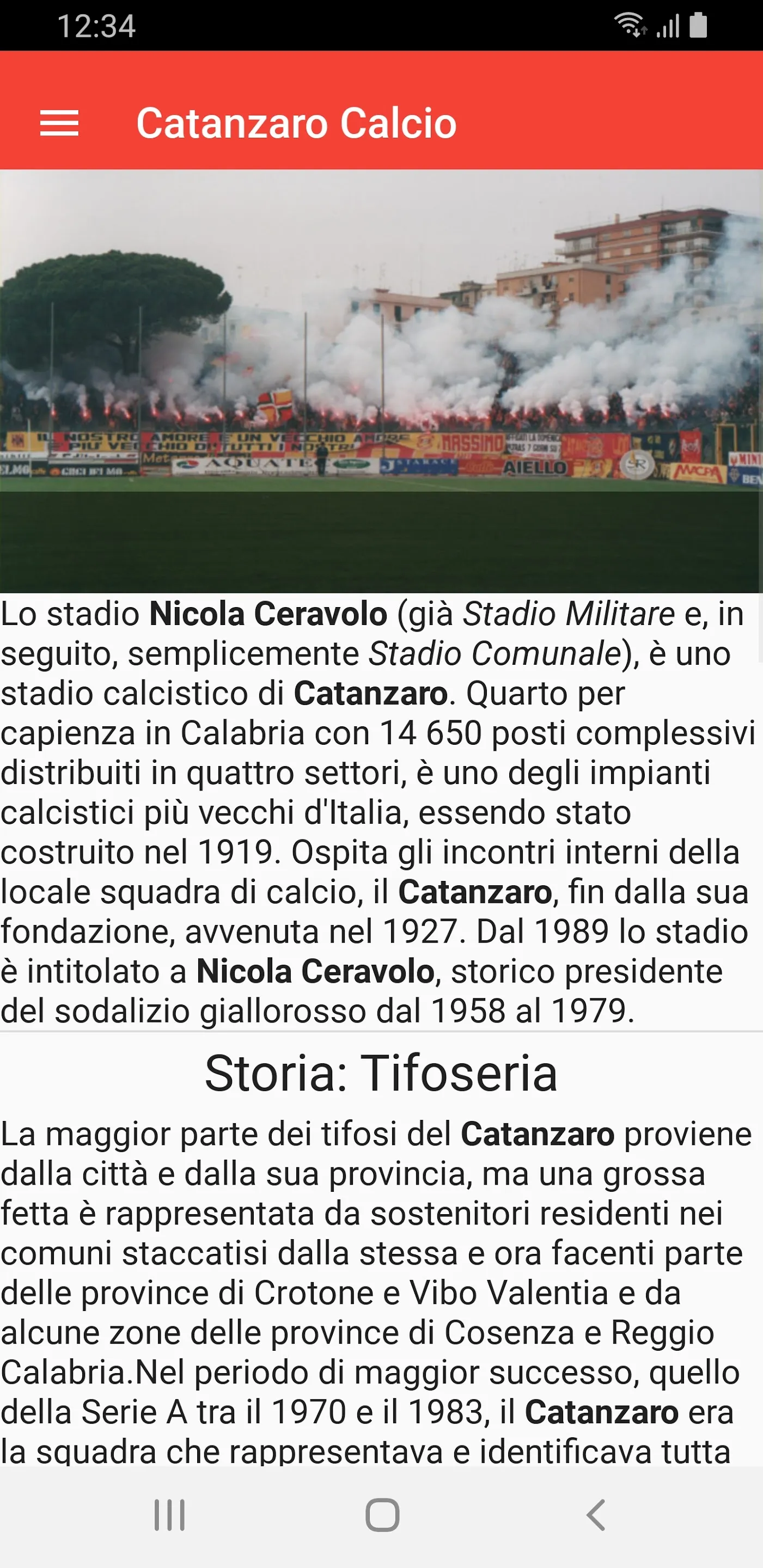 Catanzaro Calcio | Indus Appstore | Screenshot