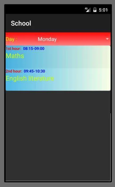 School/University Schedule | Indus Appstore | Screenshot