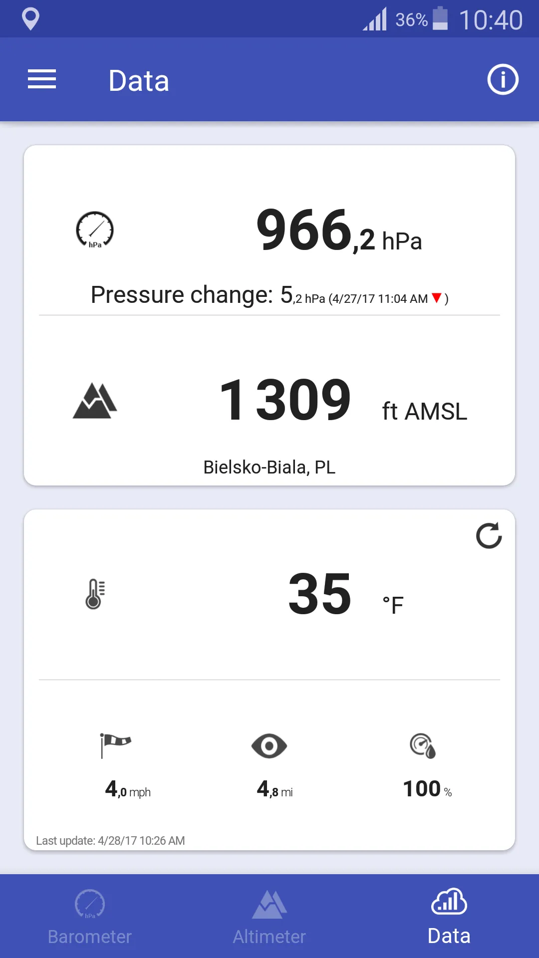 Barometer & Altimeter | Indus Appstore | Screenshot