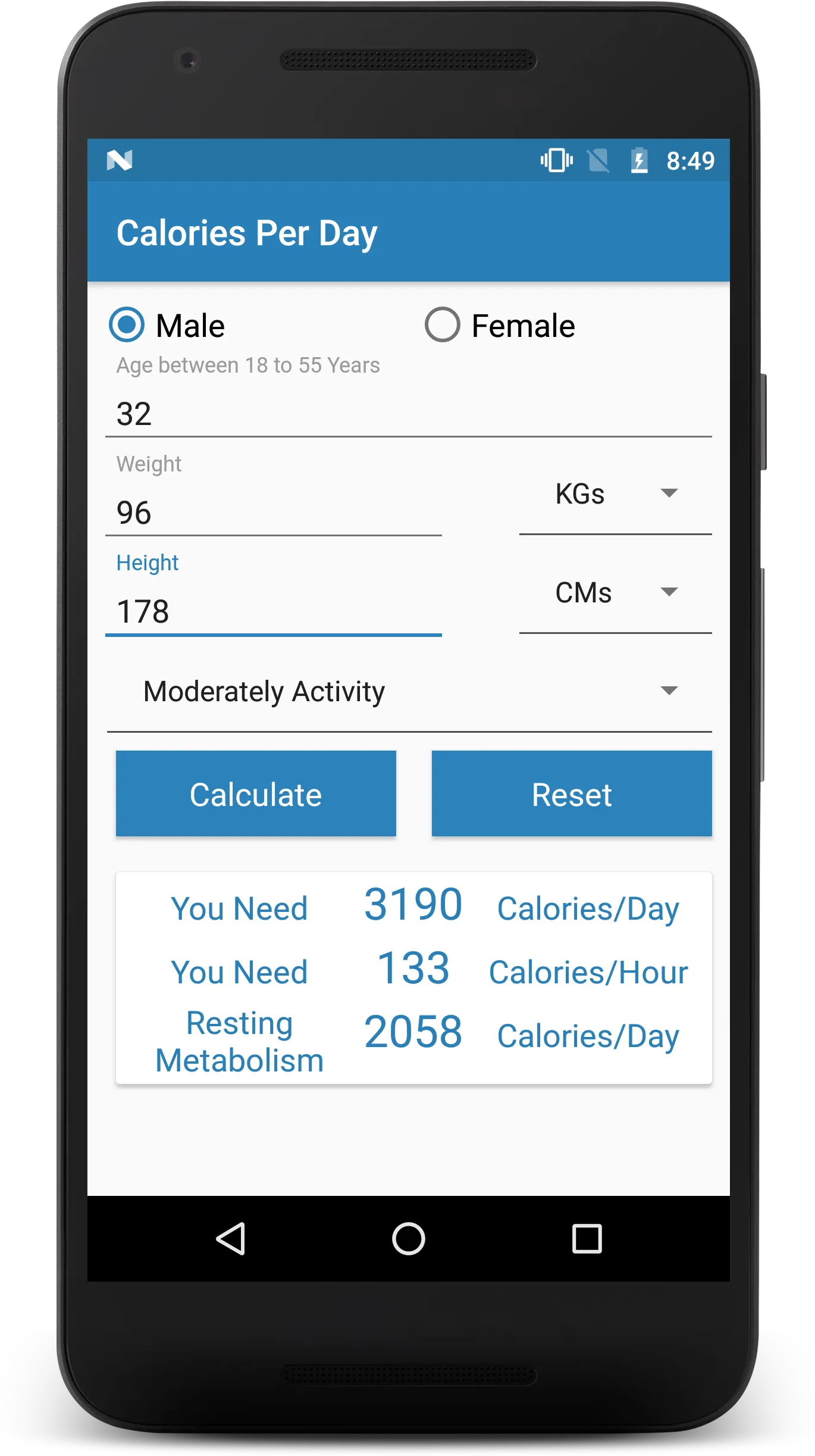 Health Calculator | Indus Appstore | Screenshot