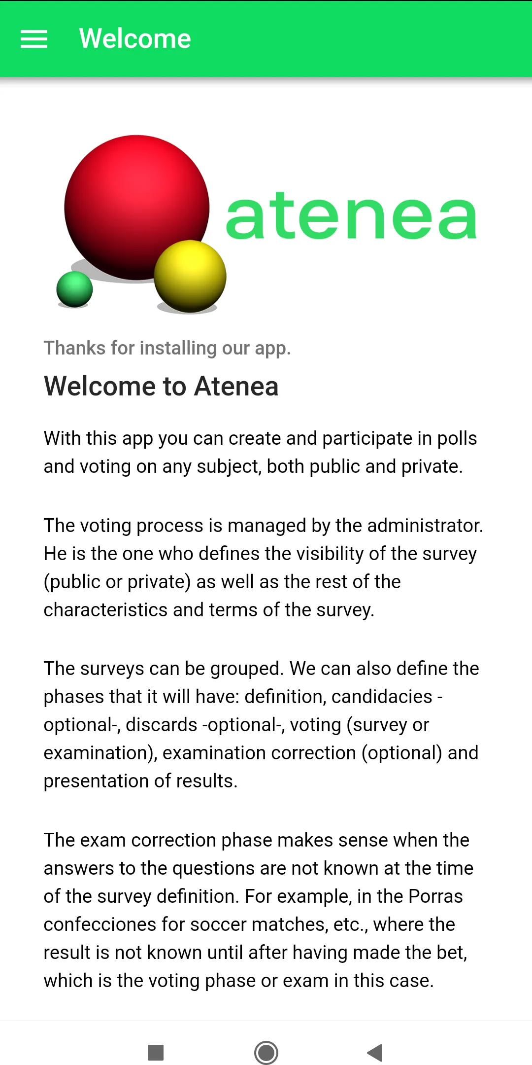 Atenea - Surveys and voting | Indus Appstore | Screenshot