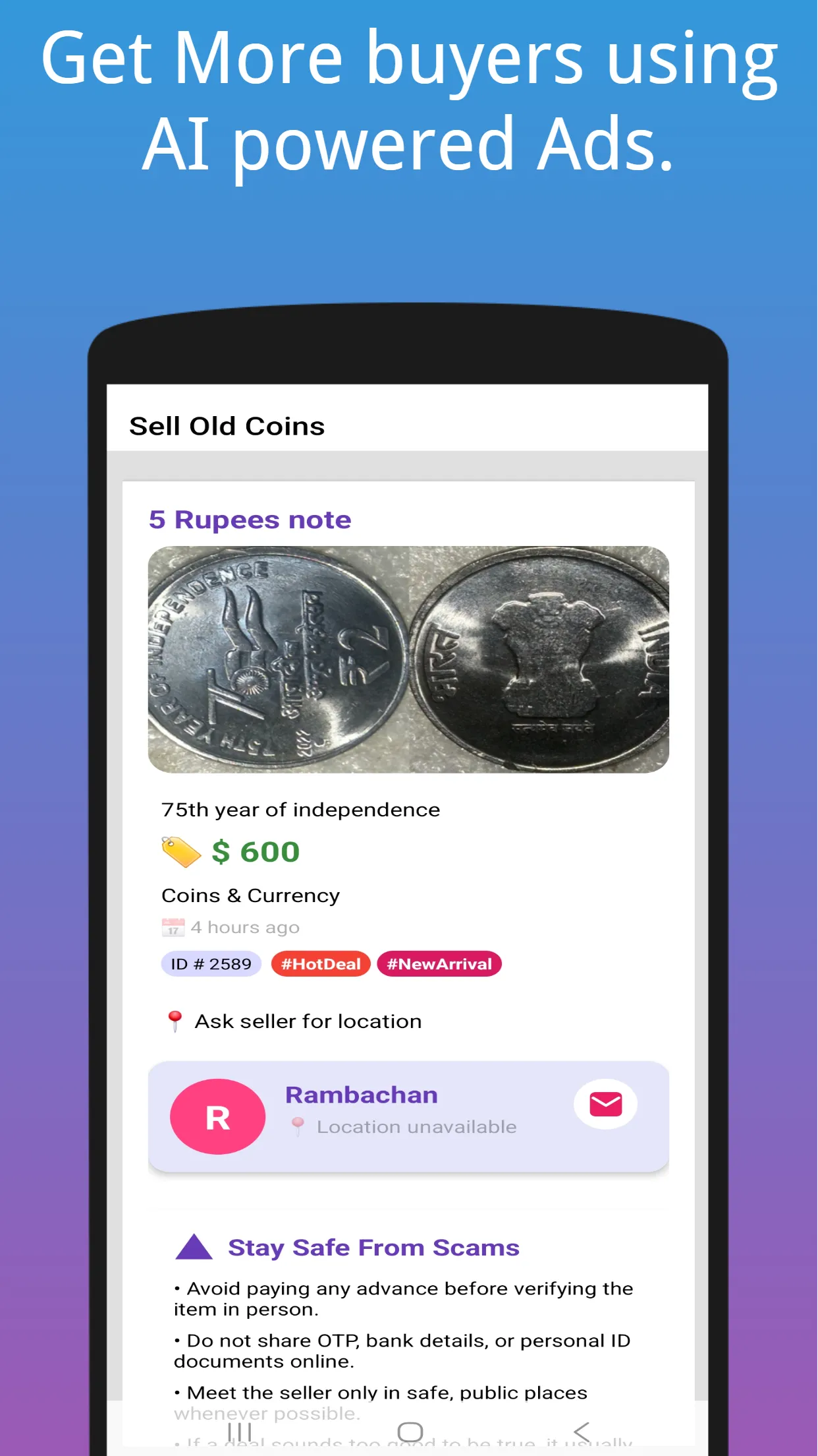 Sell old coins online | Indus Appstore | Screenshot