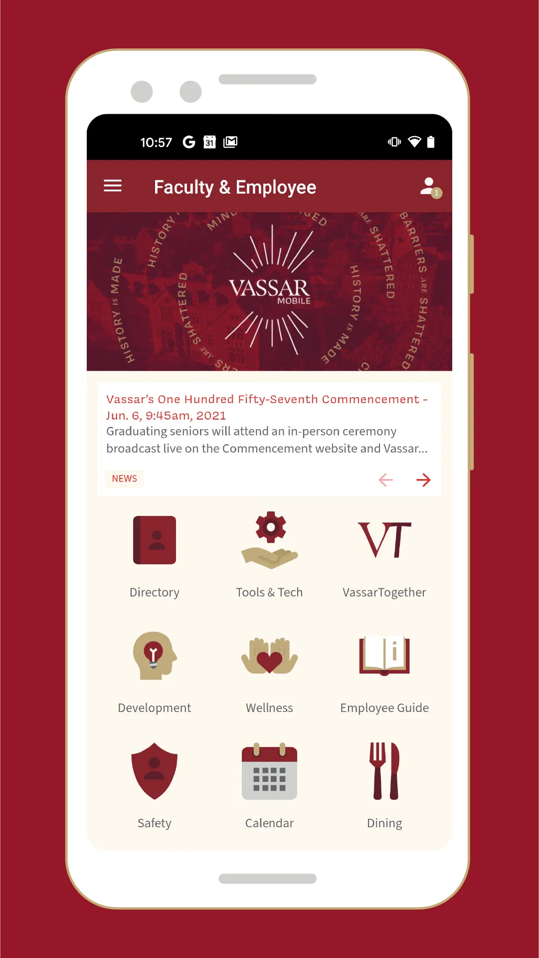 Vassar Mobile | Indus Appstore | Screenshot