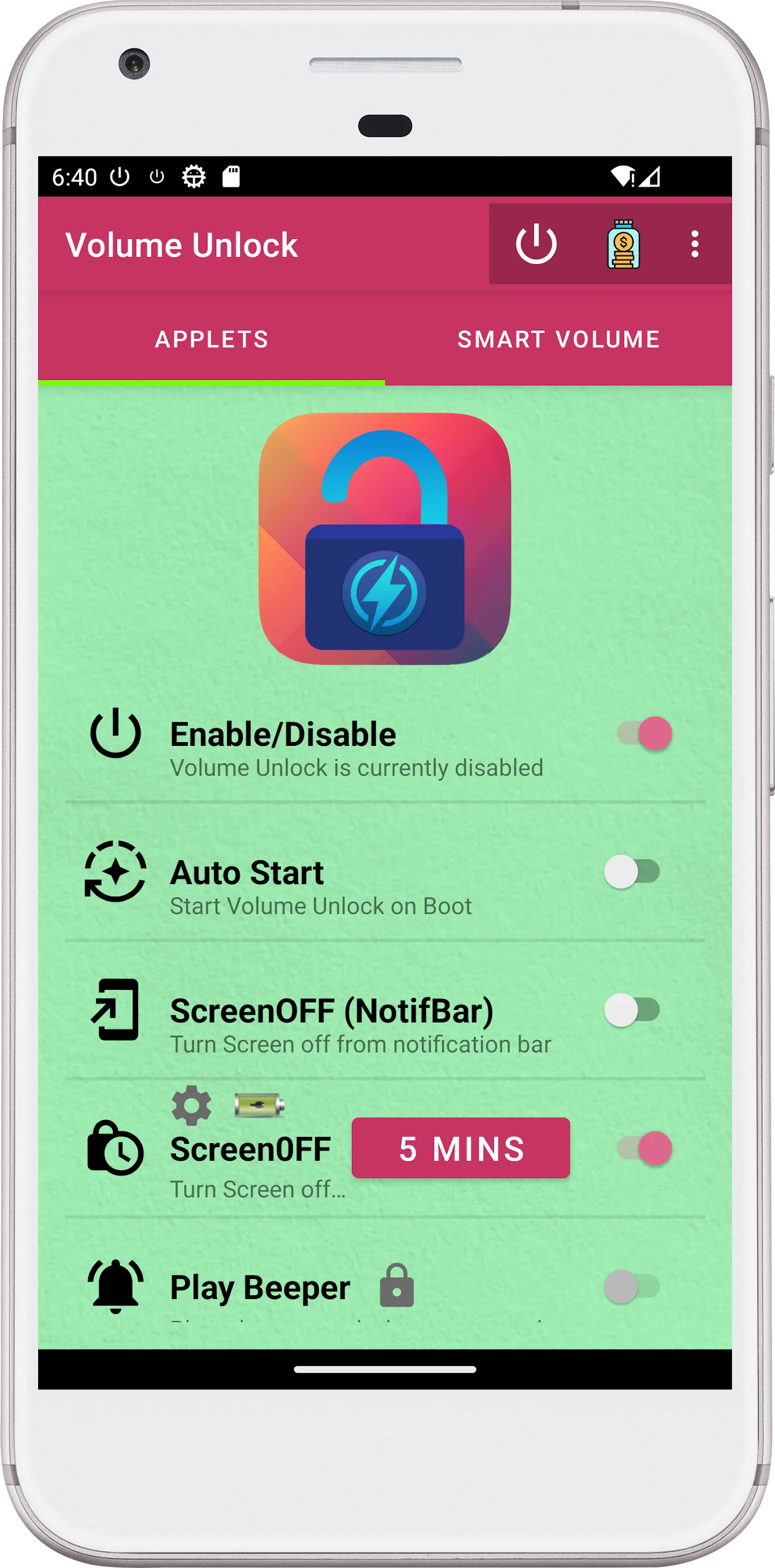 Volume Unlock, 'power button!" | Indus Appstore | Screenshot