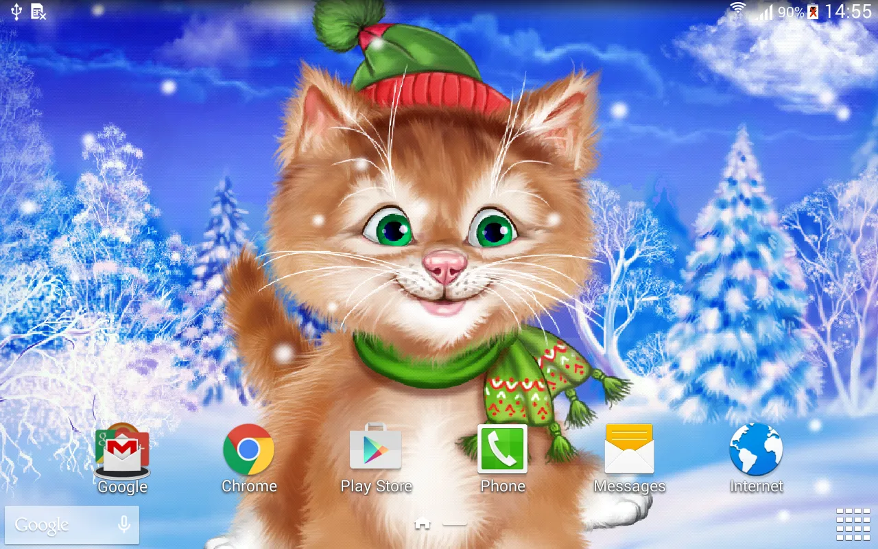 Winter Cat Live Wallpaper | Indus Appstore | Screenshot