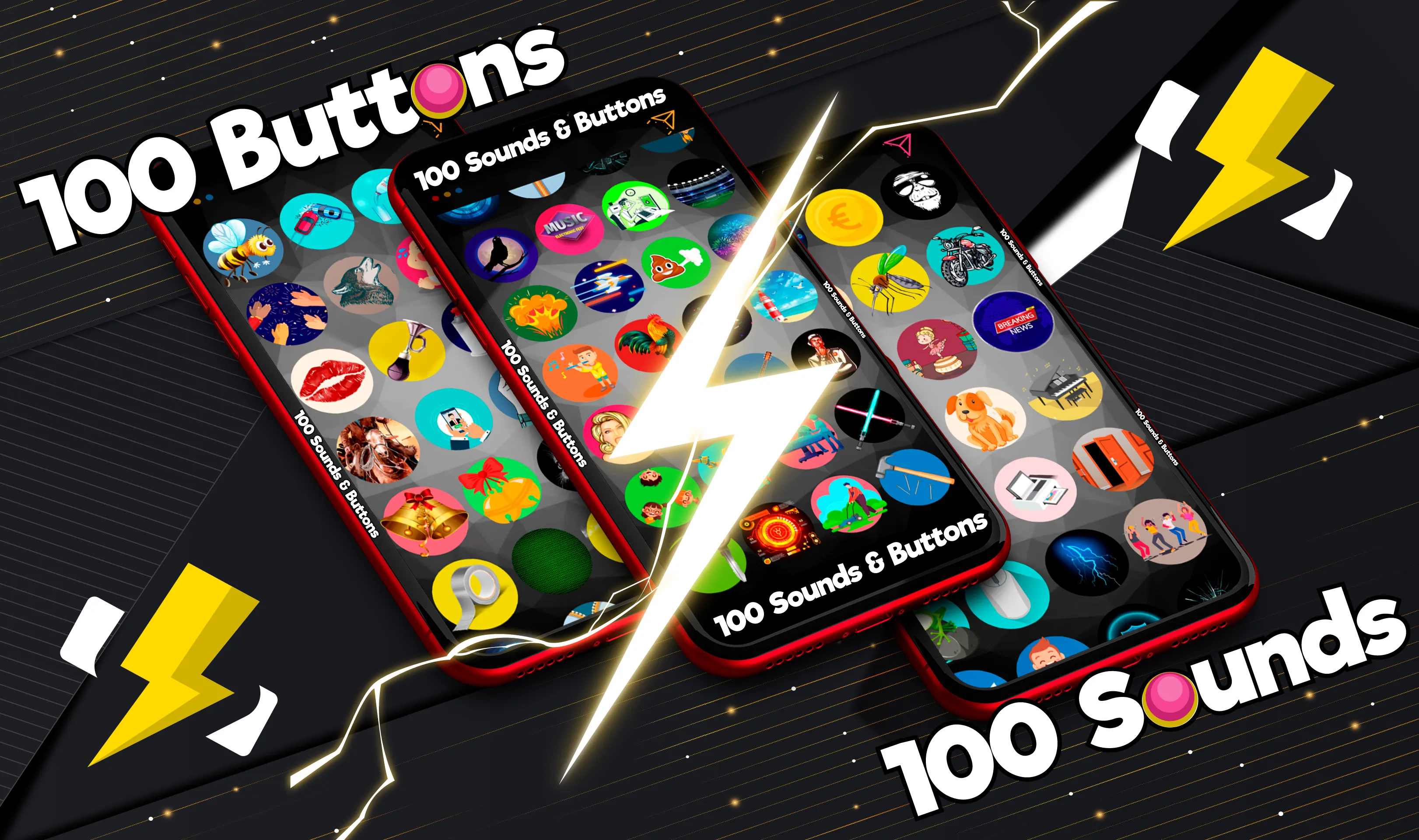 100 Sounds Buttons SoundBoard | Indus Appstore | Screenshot