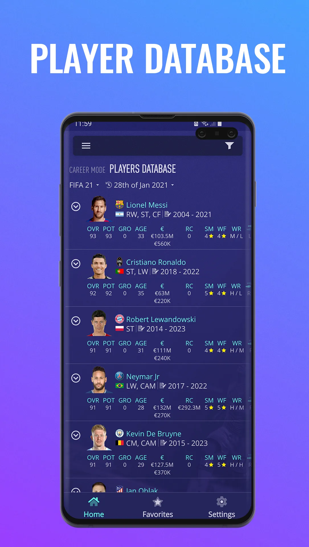 FCM Career Mode FC25 Database | Indus Appstore | Screenshot