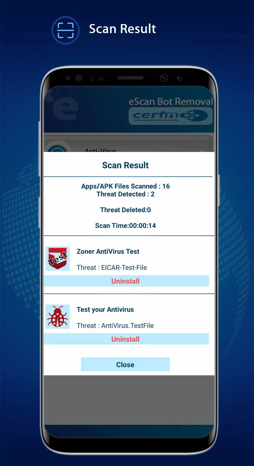 eScan CERT-In Bot Removal | Indus Appstore | Screenshot