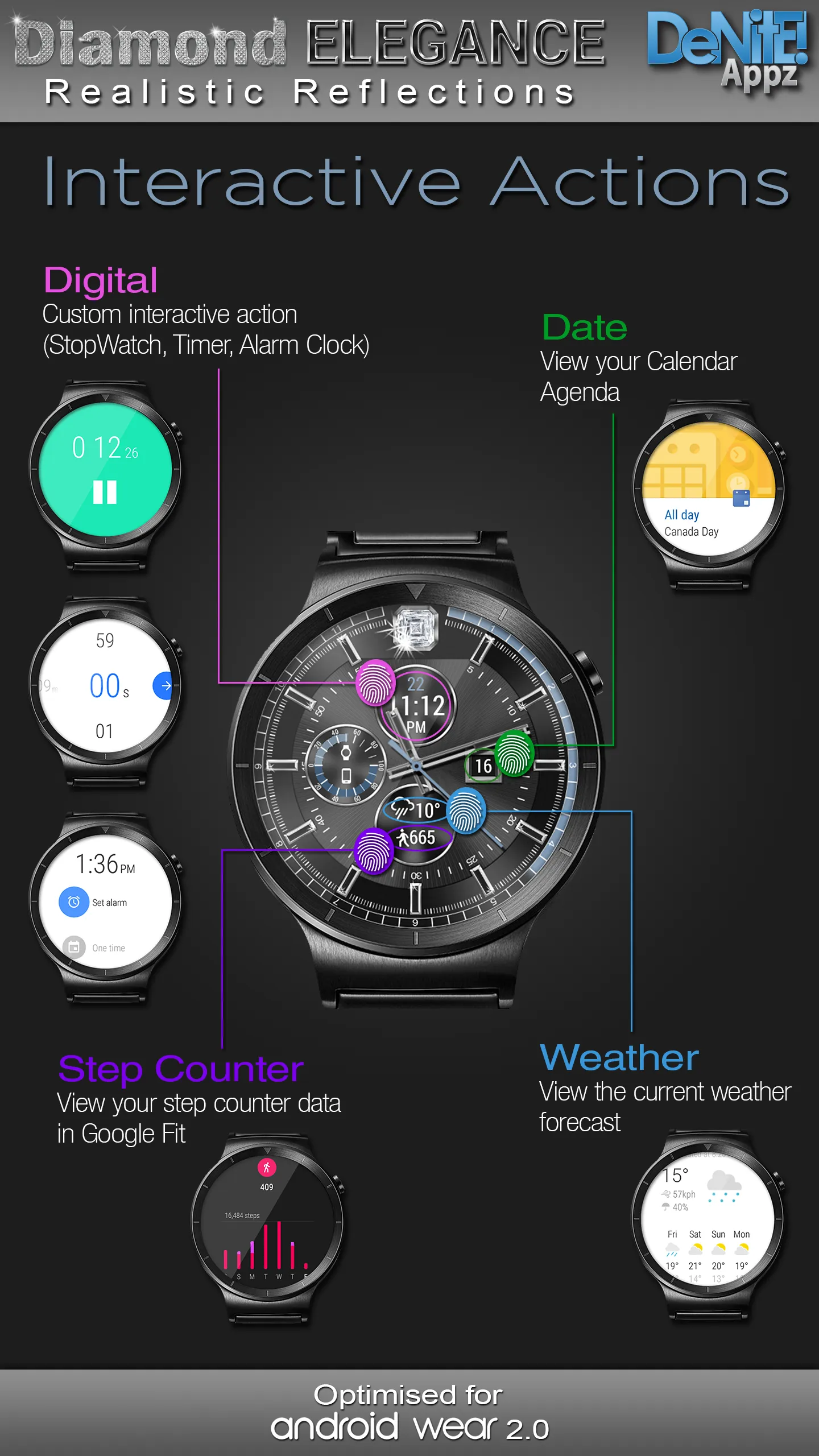 Diamond Elegance HD Watch Face | Indus Appstore | Screenshot