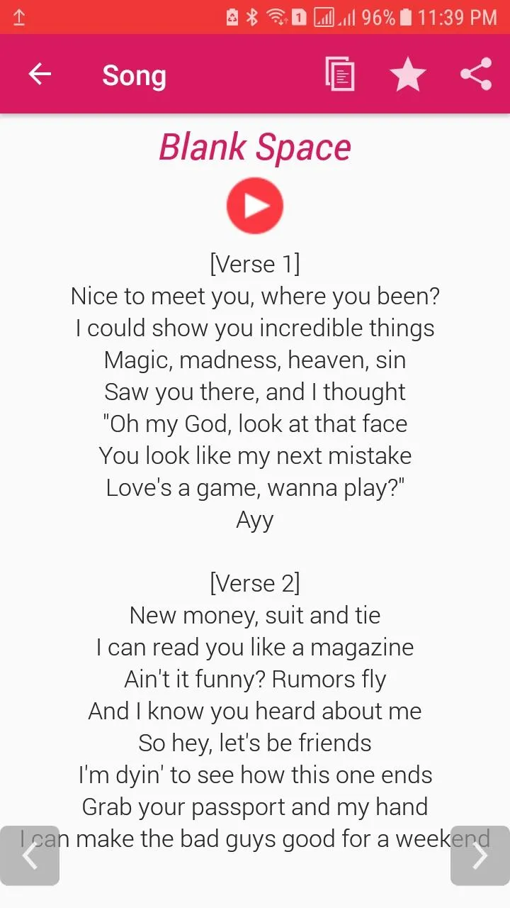 Tay Swift Lyrics Offline | Indus Appstore | Screenshot