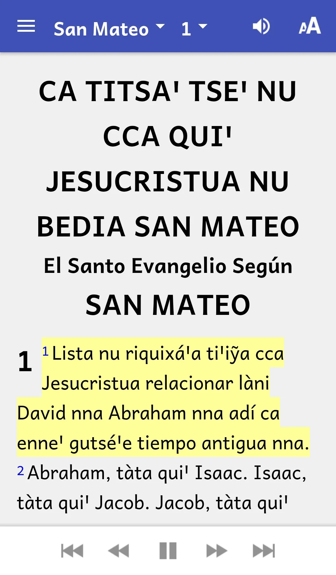 Zapoteco Sierra Juarez Bible | Indus Appstore | Screenshot