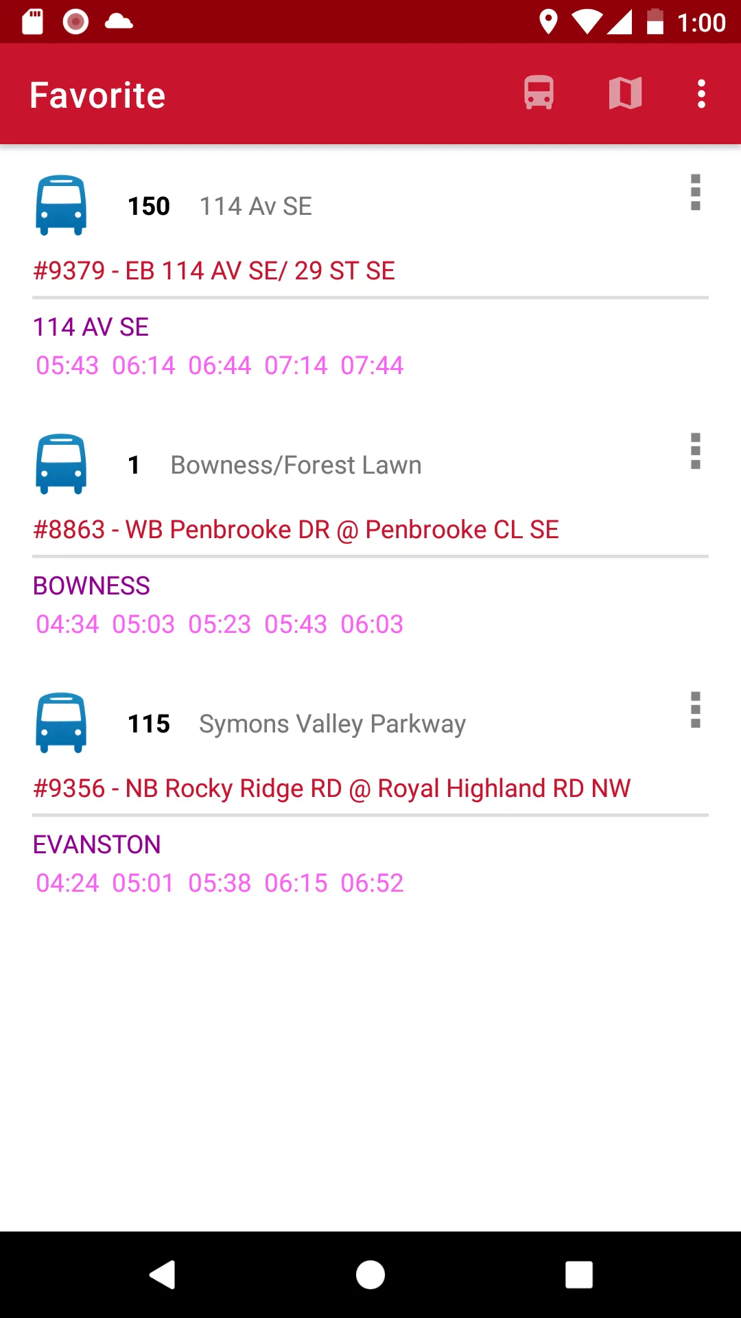 Bus Schedule in Calgary | Indus Appstore | Screenshot