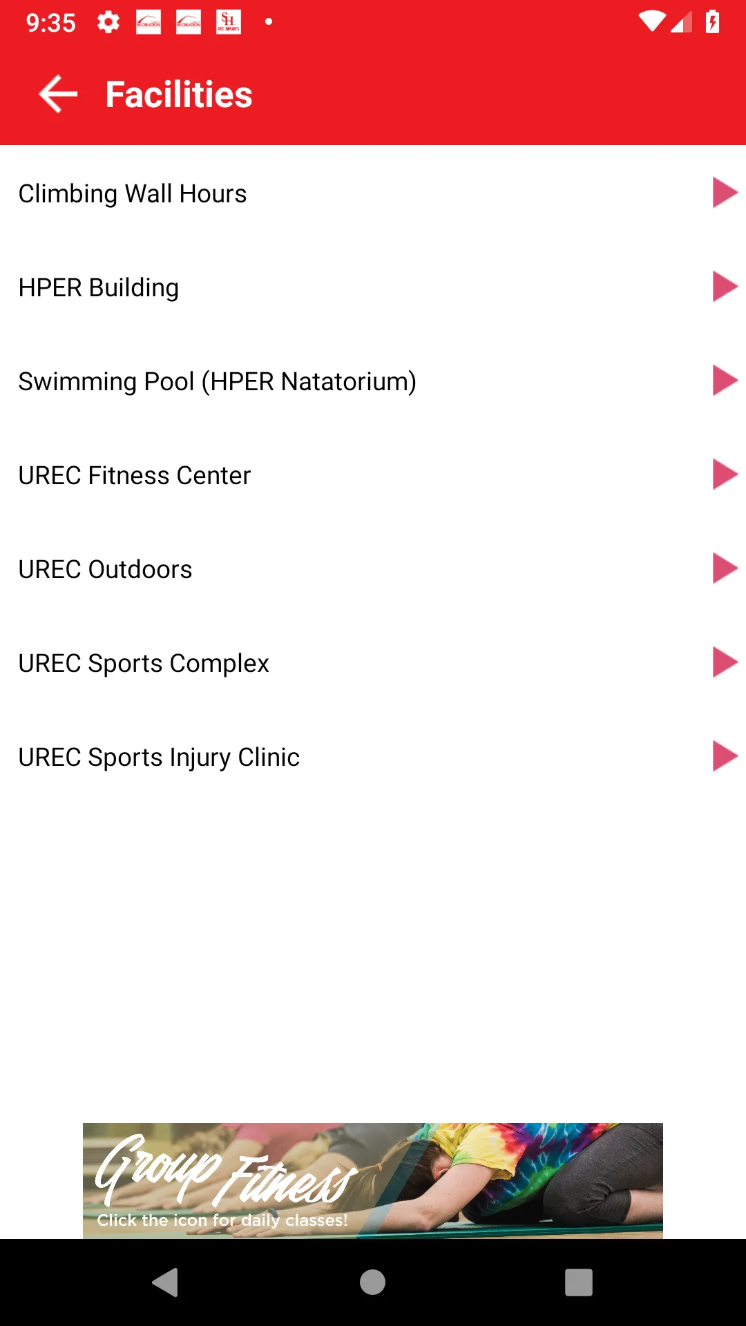 UREC Arkansas | Indus Appstore | Screenshot