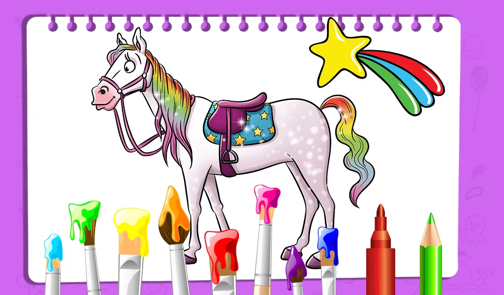 Glitter Horse & Pony Coloring | Indus Appstore | Screenshot