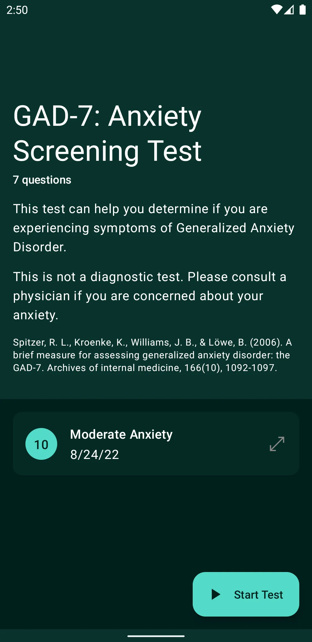 Anxiety Test | Indus Appstore | Screenshot