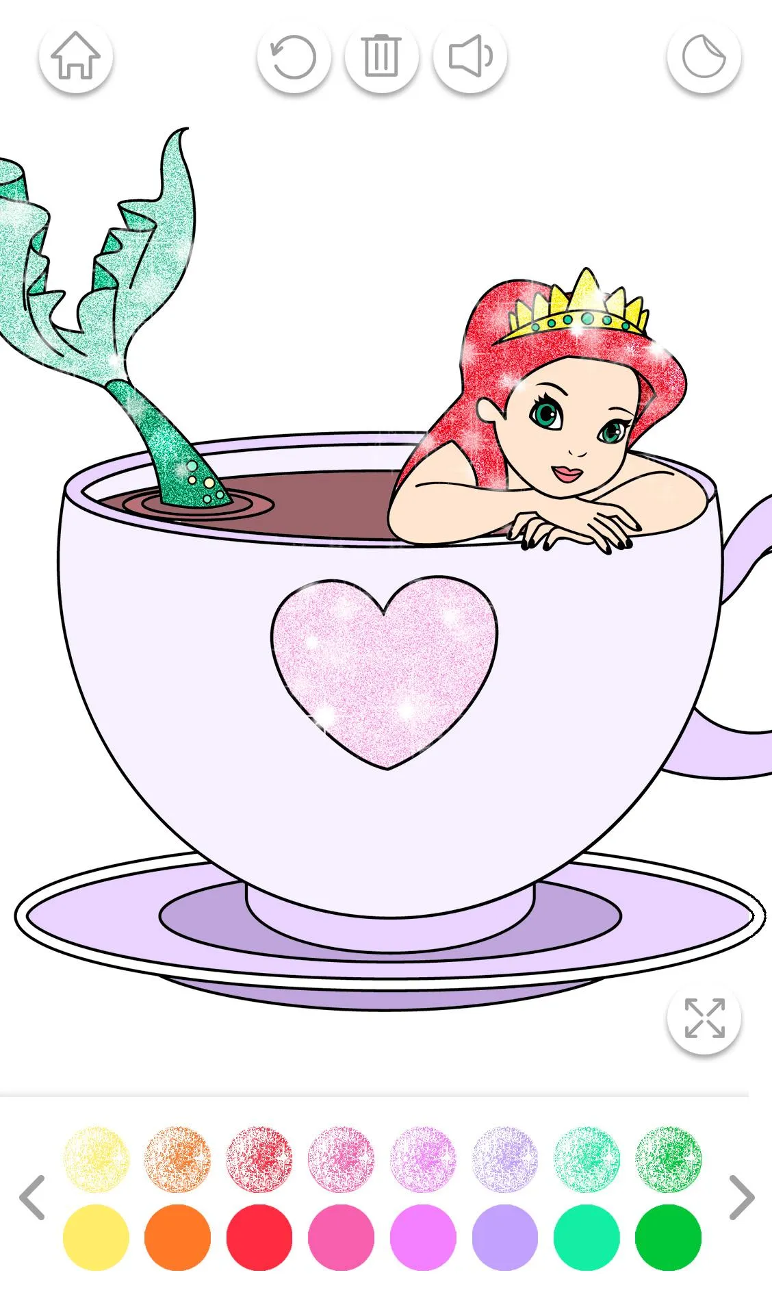 Mermaid Coloring Page Glitter | Indus Appstore | Screenshot