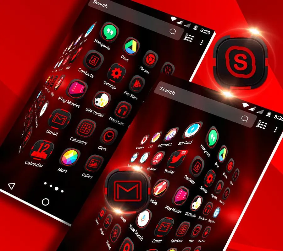 Dark Red Launcher Theme | Indus Appstore | Screenshot