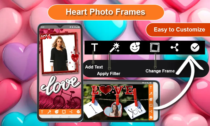 Romantic Heart Photo Frames | Indus Appstore | Screenshot