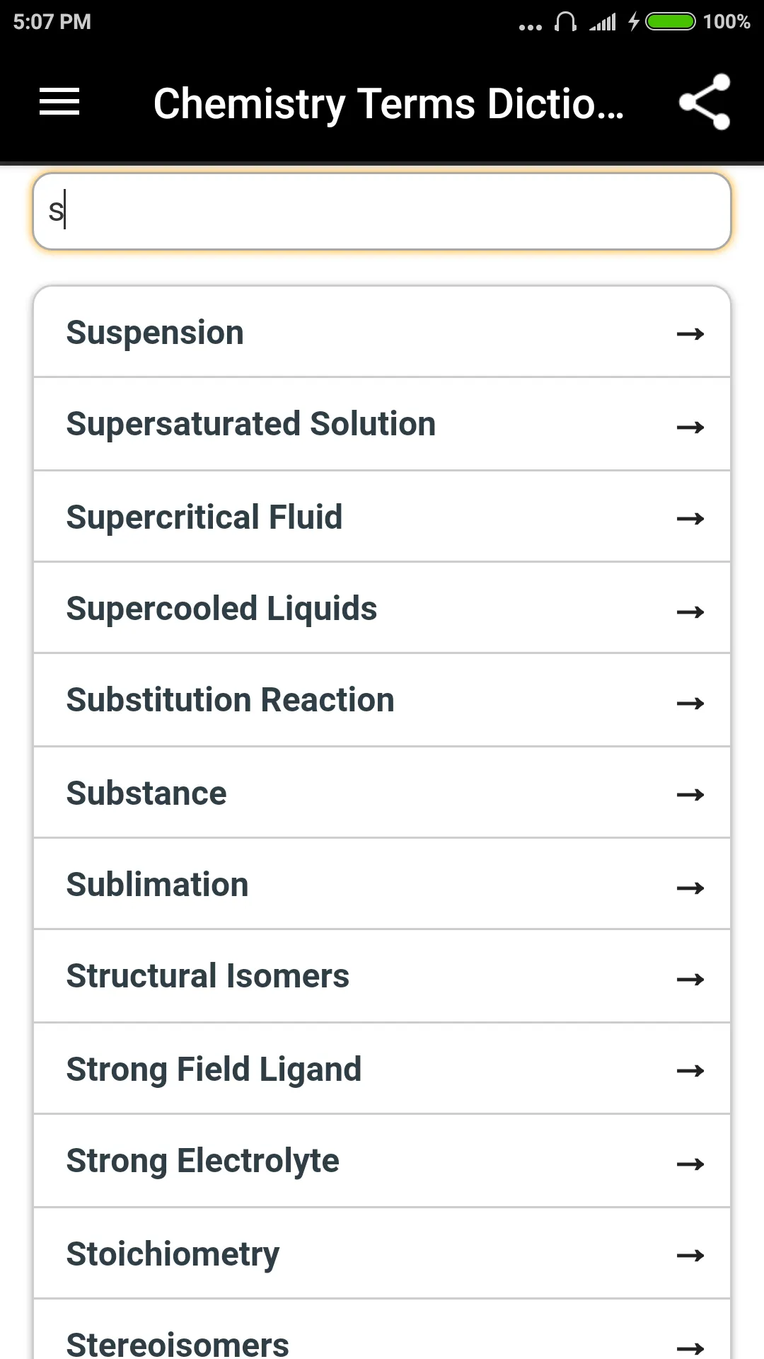 Chemistry Terms Dictionary | Indus Appstore | Screenshot